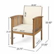 Acacia Wood Outdoor Club Chair with Cushions and Rope Arms