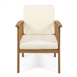Acacia Wood Outdoor Club Chair with Cushions and Rope Arms