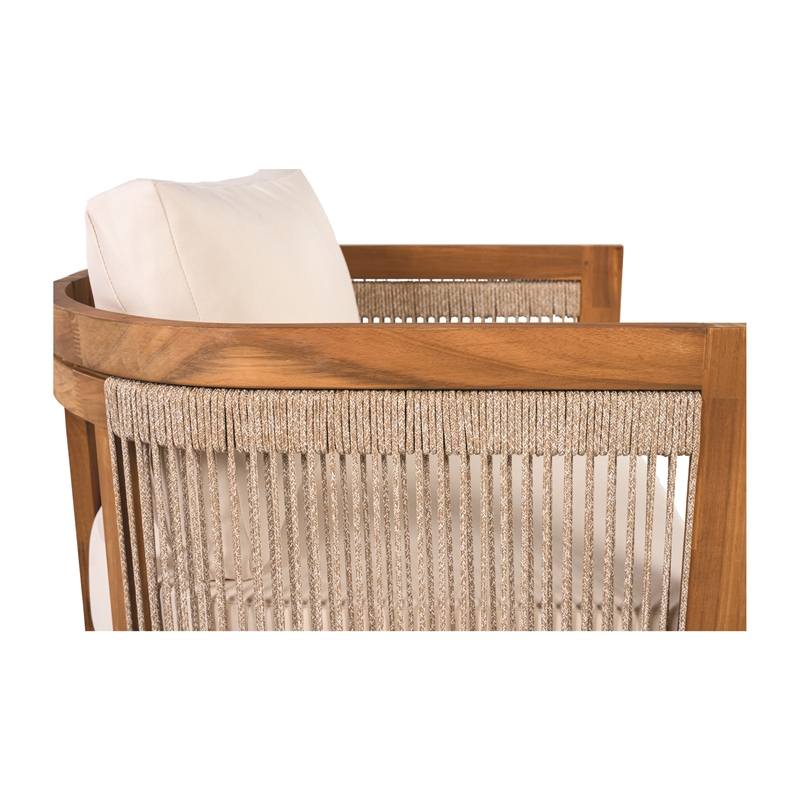 Acacia Wood Outdoor Club Chair with Cushions