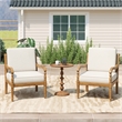 Outdoor Patio Club Chair with Beige Cushions