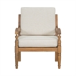 Outdoor Patio Club Chair with Beige Cushions
