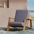 Faux Leather Club Chair with Wood Legs
