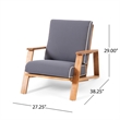 Faux Leather Club Chair with Wood Legs