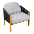 Outdoor Wood Club Chair with Gray Cushion