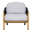 Outdoor Wood Club Chair with Gray Cushion