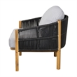 Outdoor Wood Club Chair with Gray Cushion