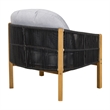 Outdoor Wood Club Chair with Gray Cushion