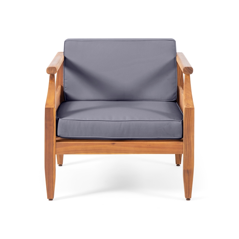 Outdoor Acacia Wood Club Chairs with Cushions