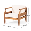 Cream Modern Swivel Lounge Chair with Solid Wood Base