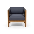 Contemporary Upholstered Accent Chair with Wood Legs
