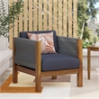 Contemporary Upholstered Accent Chair with Wood Legs