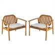 Outdoor Club Chair Set with Cushions  Set of 2
