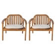 Outdoor Club Chair Set with Cushions  Set of 2