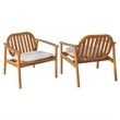 Outdoor Club Chair Set with Cushions  Set of 2