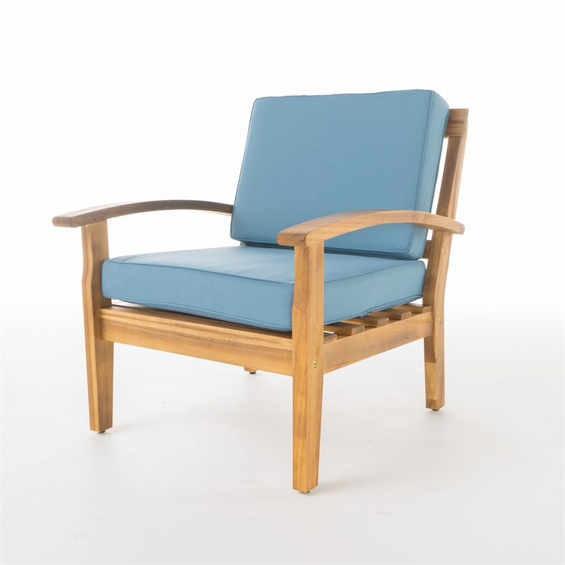 Tufted Leather Club Chair with Wood Frame