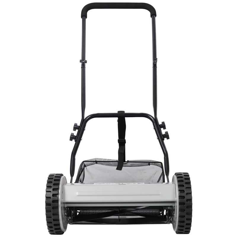 14 5 Blade Push Reel Lawn Mower with Catcher Gray