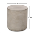 Modern Light Grey Concrete Round Outdoor SideTable Lightweight MGO Table