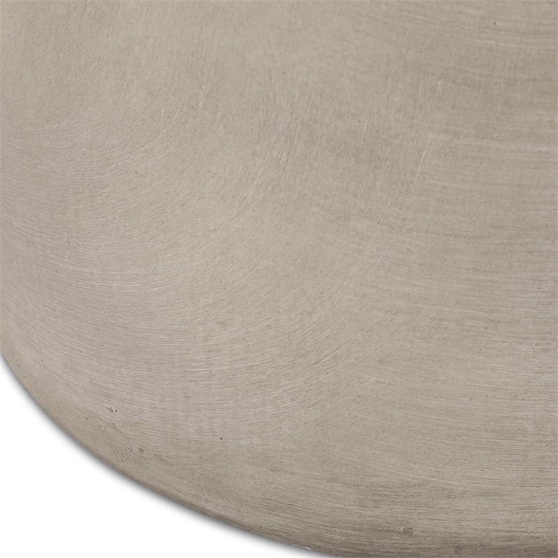 Modern Light Grey Concrete Round Outdoor SideTable Lightweight MGO Table