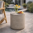 Modern Light Grey Concrete Round Outdoor SideTable Lightweight MGO Table