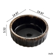 15 Inch Black Ceramic Sink  Modern Above Counter Bathroom Bowl Vanity Basin