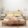 White Nightstand with Drawer and Open Shelf Solid Wood Frame End Table