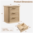 Beige 22 Wide Fluted Solid Wood Nightstand with 3 Drawers