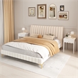 White Solid Wood Nightstand with Drawer and Wavy Apron Design