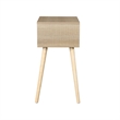 Mid-Century Modern Solid Wood Side Table with 1 Drawer White Storage Cabinet