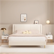 Modern White Engineered Wood Nightstand with Drawer and Minimalist Legs