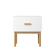 Modern White Engineered Wood Nightstand with Drawer and Minimalist Legs
