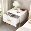 Modern White Engineered Wood Nightstand with Drawer and Minimalist Legs