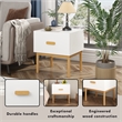 Modern White Engineered Wood Nightstand with Drawer and Minimalist Legs