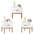 Modern White Engineered Wood Nightstand with Drawer and Minimalist Legs