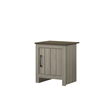 16 Gray Oak Wood End Table with Cabinet Door