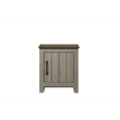 16 Gray Oak Wood End Table with Cabinet Door