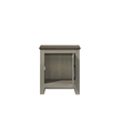 16 Gray Oak Wood End Table with Cabinet Door