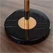 Adjustable Gold Side Table with Natural Marble Pedestal for Display and Storage