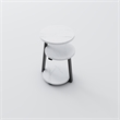 3 Tier Small Round Solid Wood Side Table White Black Metal Frame nightstand