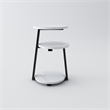 3 Tier Small Round Solid Wood Side Table White Black Metal Frame nightstand
