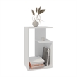 White 25 H Side Table with 1 Shelf  Engineered Wood
