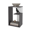 Furniture Vega Solid Wood  White Side Table with Open Storage
