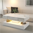 16.93 Modern LED Coffee Table for Living Room  Wood and Glass Construction