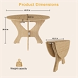 43 Folding Dining Table Space Saving Wood with Light Oak