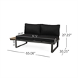Gray  Wood Left Arm Sofa Seater