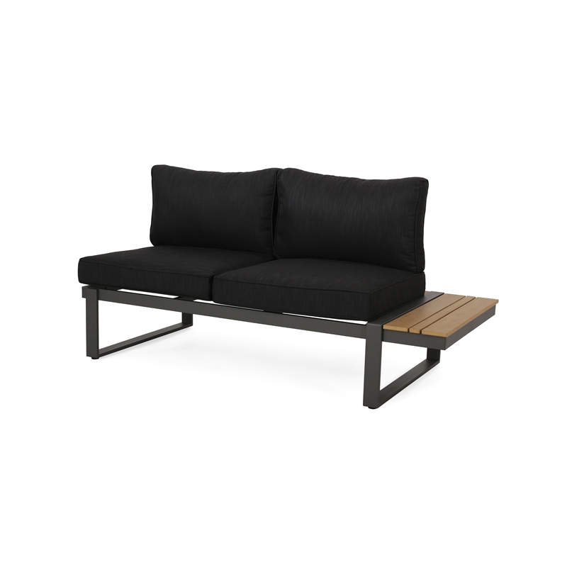 Gray Right Arm   Wood Outdoor Sofa Seater