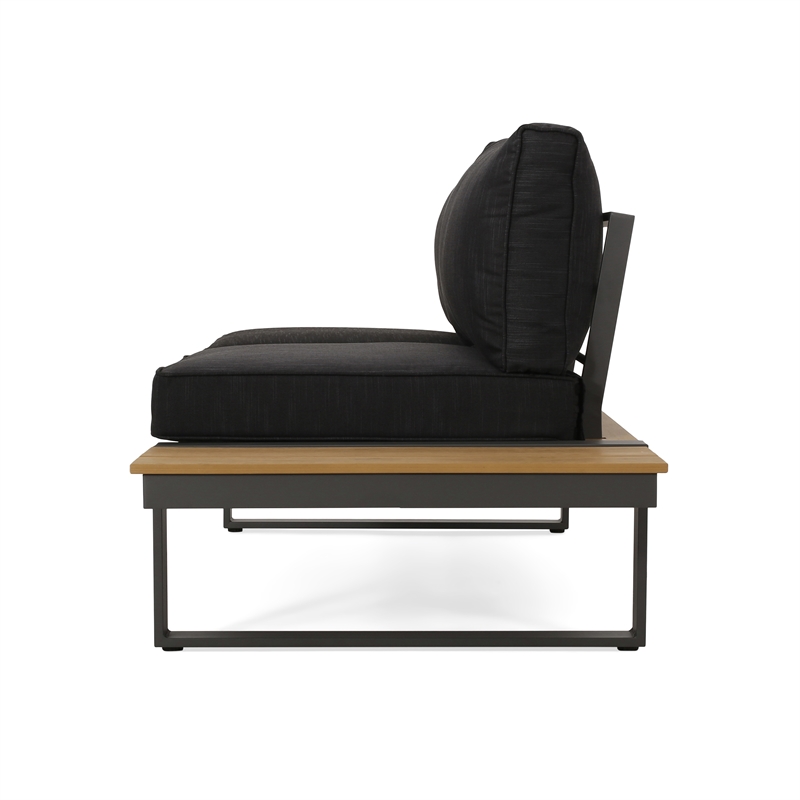 Gray Right Arm   Wood Outdoor Sofa Seater