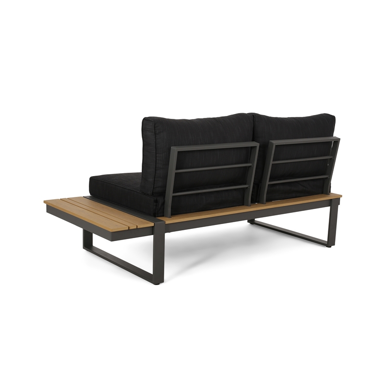 Gray Right Arm   Wood Outdoor Sofa Seater