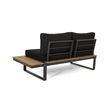 Gray Right Arm   Wood Outdoor Sofa Seater
