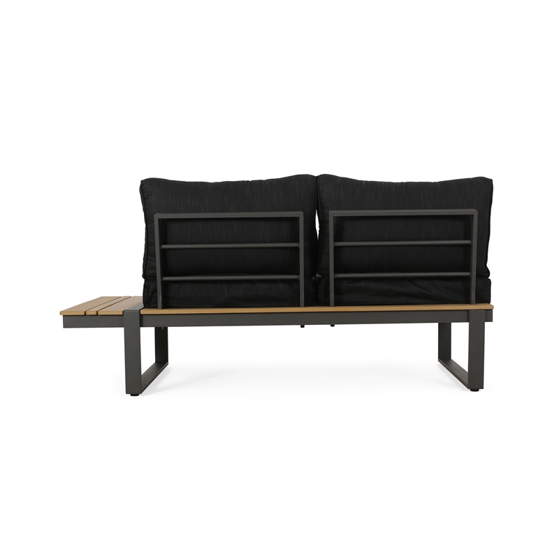 Gray Right Arm   Wood Outdoor Sofa Seater