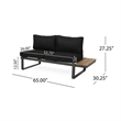 Gray Right Arm   Wood Outdoor Sofa Seater